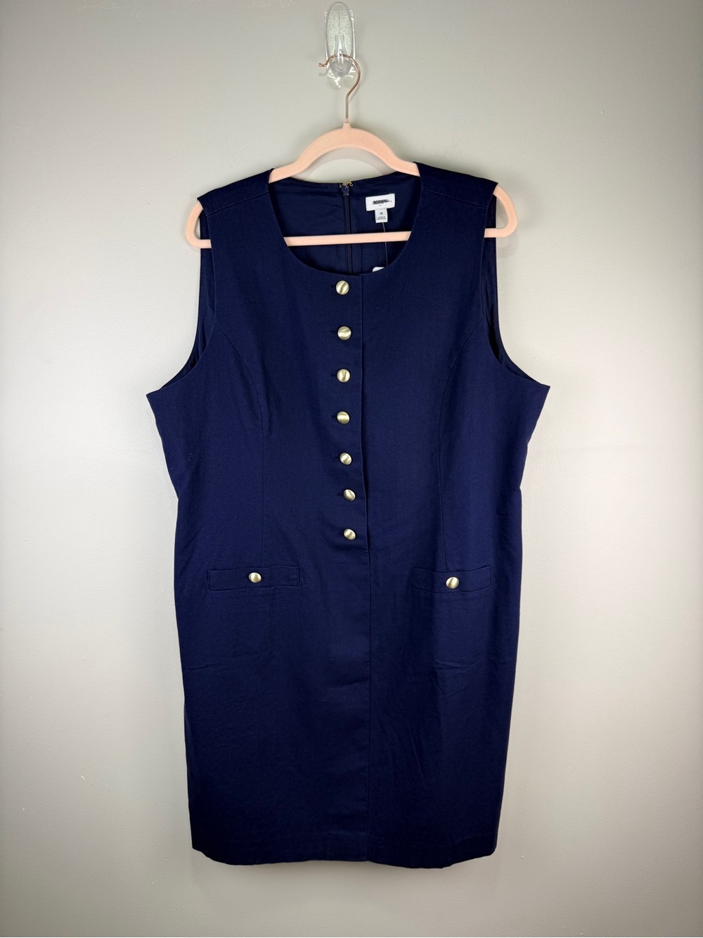 J crew Navy Sleeveless Button-Front Sheath Dress 18
